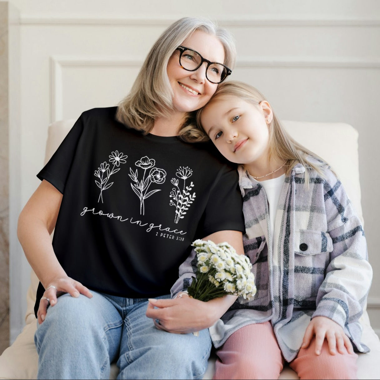 Grown In Grace Graphic Tee S Black T-shirt by Tea Shirt Shoppe | Fleurcouture