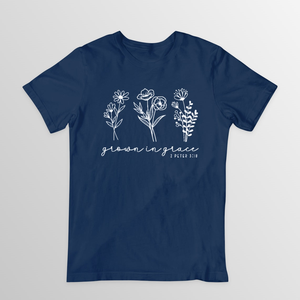 Grown In Grace Graphic Tee S Navy T-shirt by Tea Shirt Shoppe | Fleurcouture