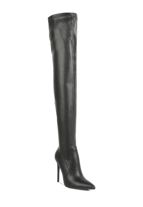 Gush Over Knee High Heel Boots Black 5 by Rag Company | Fleurcouture