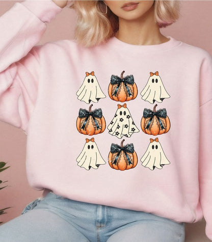 Halloween Ghost Coquette Graphic Sweatshirt PInk 2X by Ocean and 7th | Fleurcouture