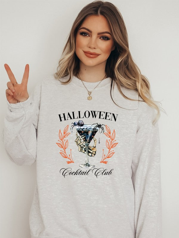 Halloween Social Club Crew Neck Sweatshirt Oatmeal 2X by Ocean and 7th | Fleurcouture