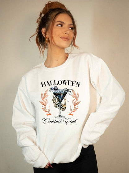 Halloween Social Club Crew Neck Sweatshirt Oxford 2X by Ocean and 7th | Fleurcouture