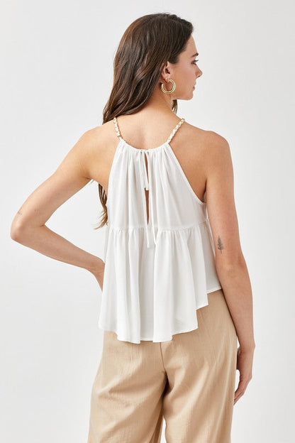 Halter Neck with Back Strap Flared Top by Mustard Seed | Fleurcouture