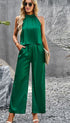 Halter top and Pants set Green S by Miss Sparkling | Fleurcouture