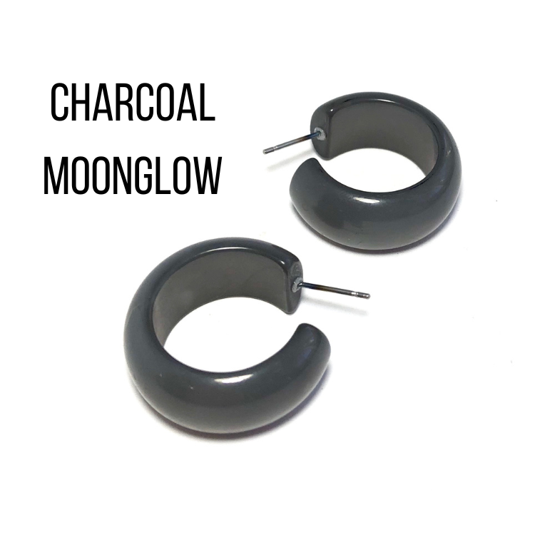 Haskell Hoop Earrings Charcoal Moonglow Haskell Hoops by Leetie Lovendale | Fleurcouture