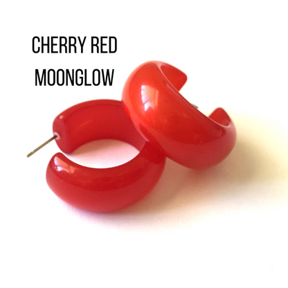 Haskell Hoop Earrings Cherry Red Moonglow Haskell Hoops by Leetie Lovendale | Fleurcouture