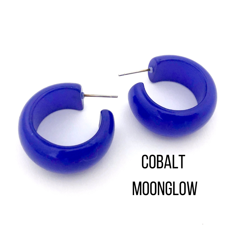 Haskell Hoop Earrings Cobalt Moonglow Haskell Hoops by Leetie Lovendale | Fleurcouture
