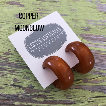 Haskell Hoop Earrings Copper Moonglow Haskell Hoops by Leetie Lovendale | Fleurcouture