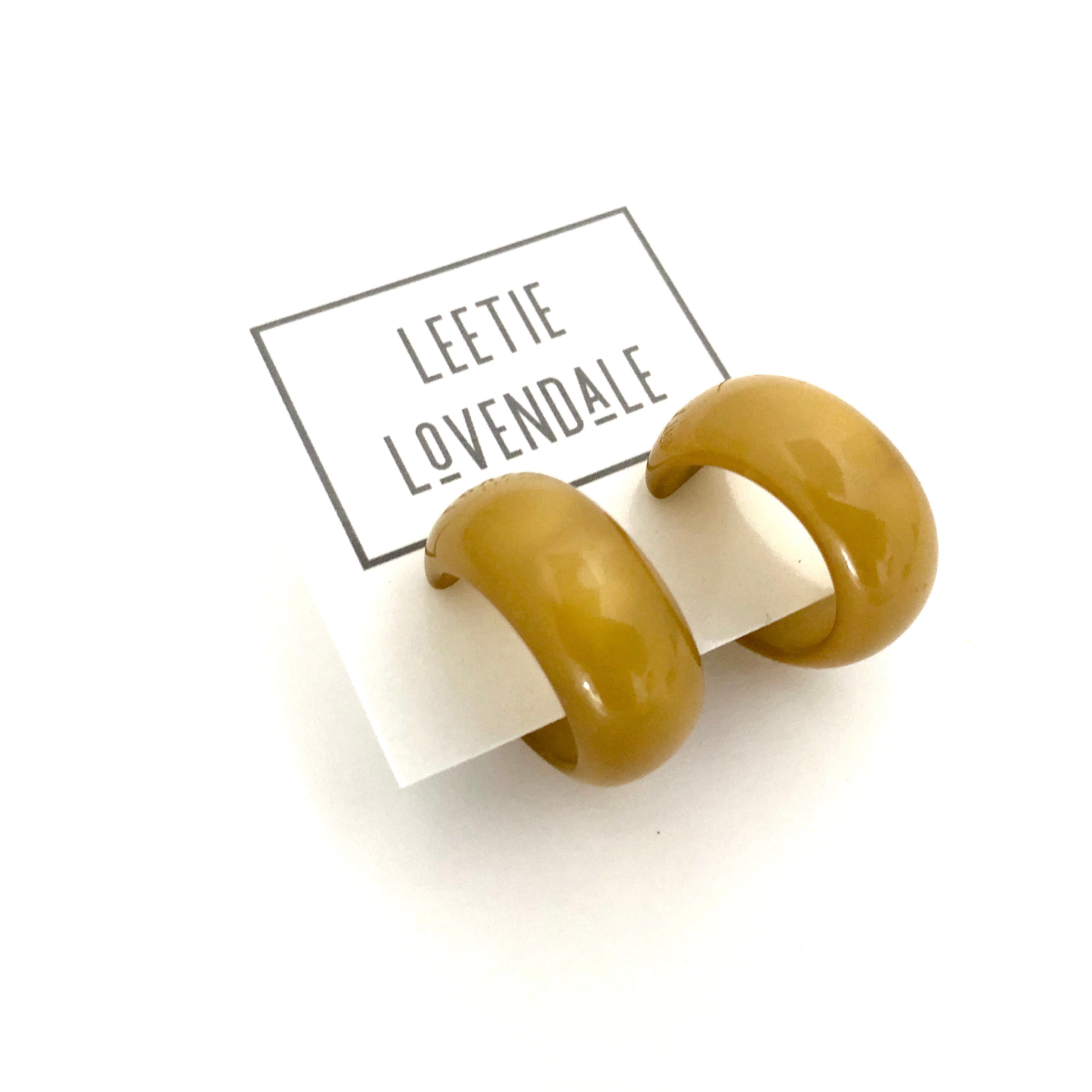 Haskell Hoop Earrings Dark Gold Moonglow Haskell Hoops by Leetie Lovendale | Fleurcouture