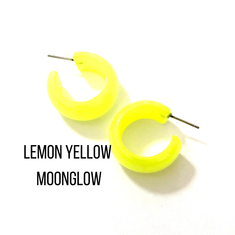 Haskell Hoop Earrings Lemon Yellow Moonglow Haskell Hoops by Leetie Lovendale | Fleurcouture