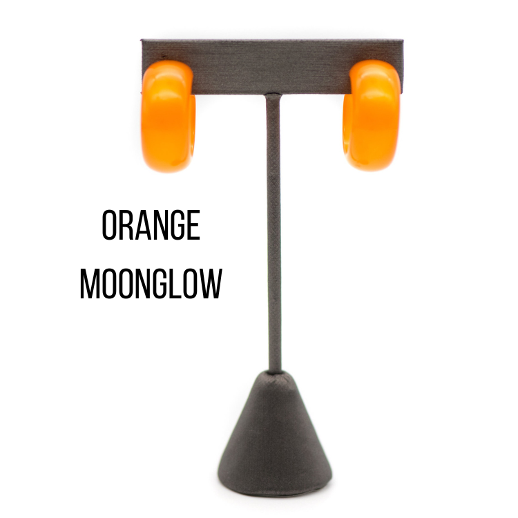 Haskell Hoop Earrings Orange Moonglow Haskell Hoops by Leetie Lovendale | Fleurcouture