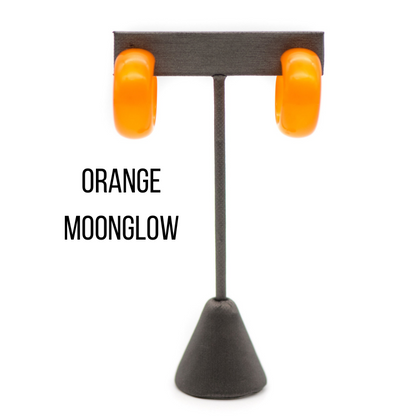 Haskell Hoop Earrings Orange Moonglow Haskell Hoops by Leetie Lovendale | Fleurcouture