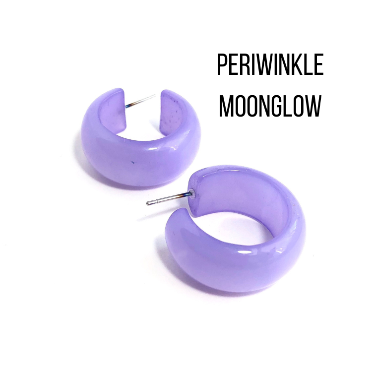 Haskell Hoop Earrings Periwinkle Moonglow Haskell Hoops by Leetie Lovendale | Fleurcouture