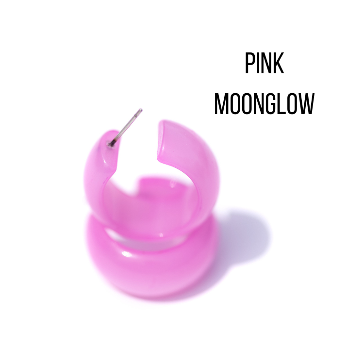 Haskell Hoop Earrings Pink Moonglow Haskell Hoops by Leetie Lovendale | Fleurcouture