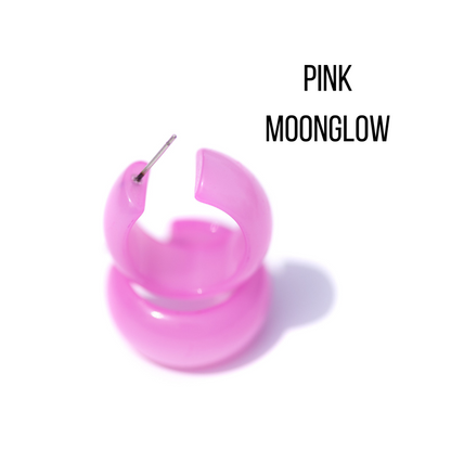 Haskell Hoop Earrings Pink Moonglow Haskell Hoops by Leetie Lovendale | Fleurcouture