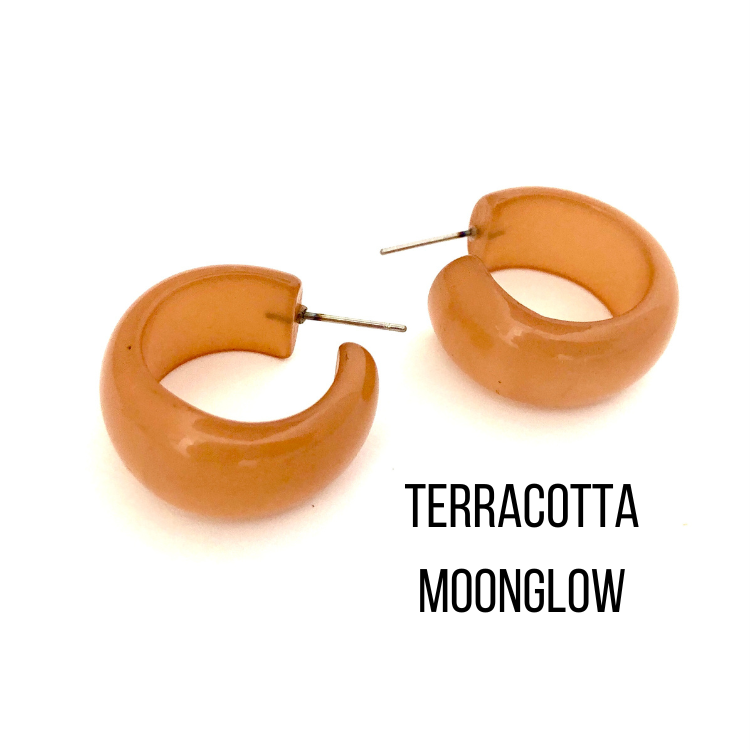 Haskell Hoop Earrings Terracotta Moonglow Haskell Hoops by Leetie Lovendale | Fleurcouture