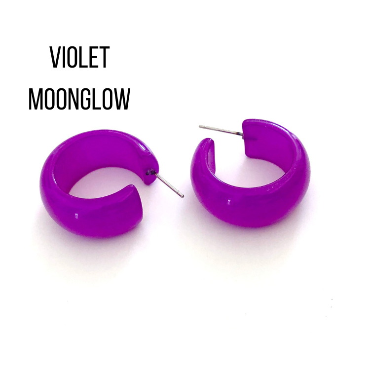 Haskell Hoop Earrings Violet Moonglow Haskell Hoops by Leetie Lovendale | Fleurcouture