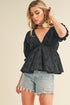 Hazle Eyelet Embroidered Top BLACK S by Aemi + Co | Fleurcouture