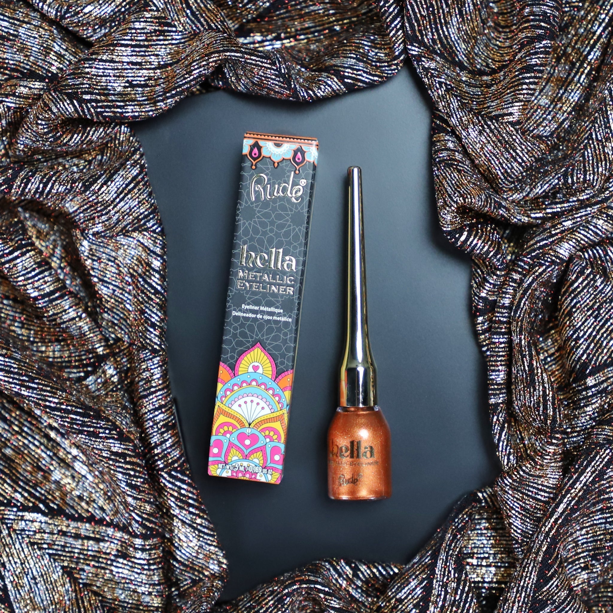 Hella Metallic Eyeliner Amber Eyeliner by Rude Cosmetics | Fleurcouture