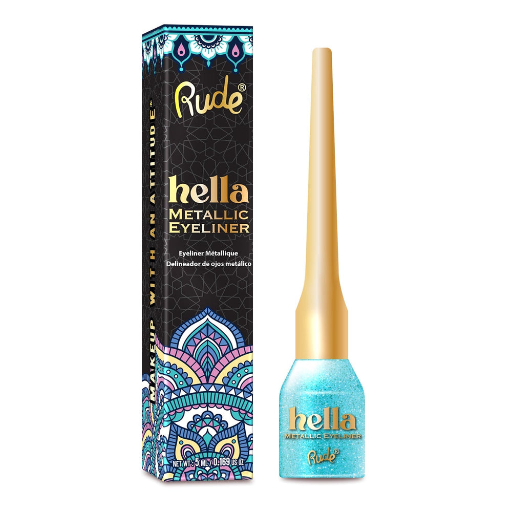 Hella Metallic Eyeliner Aquamarine Eyeliner by Rude Cosmetics | Fleurcouture