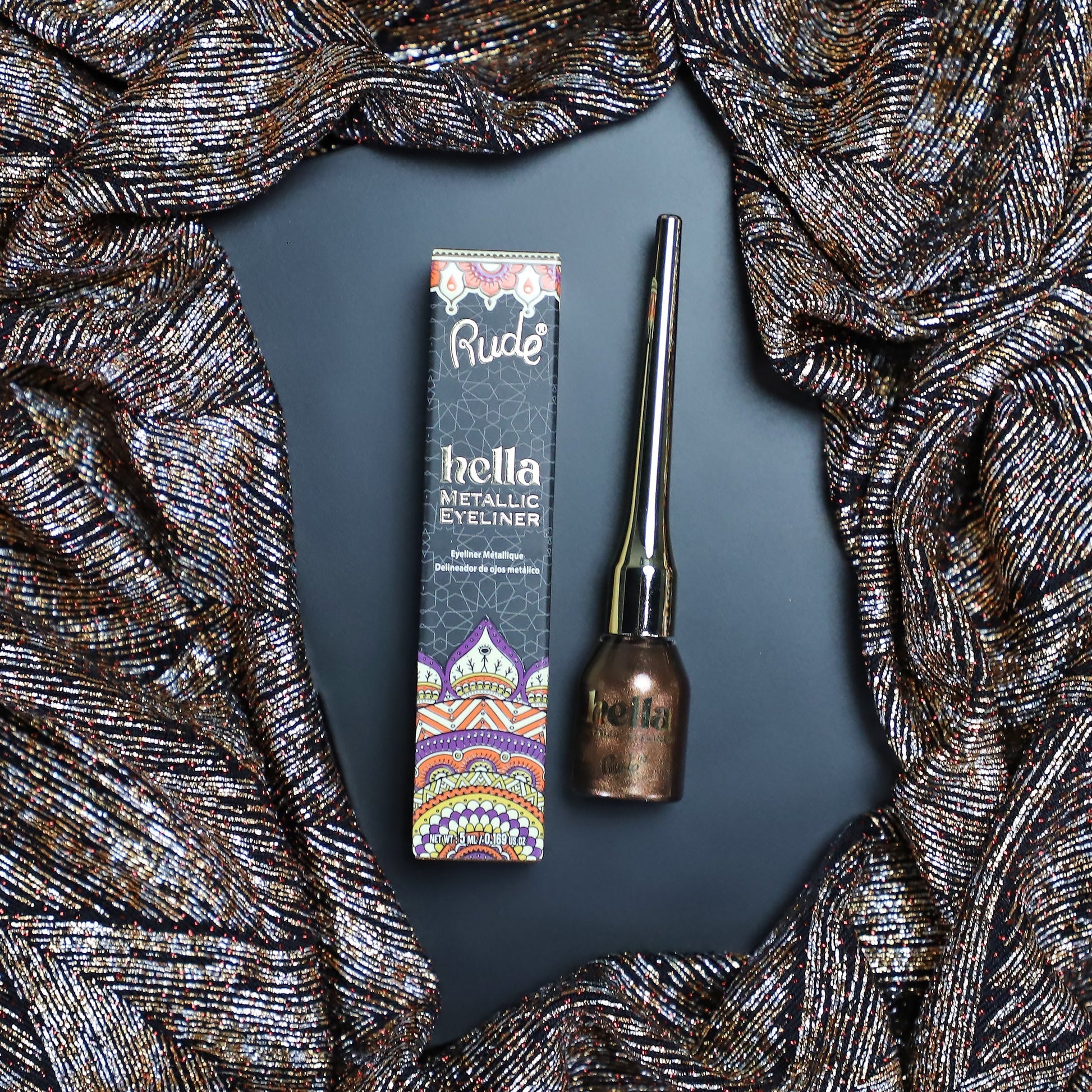 Hella Metallic Eyeliner Tiger's Eye Eyeliner by Rude Cosmetics | Fleurcouture