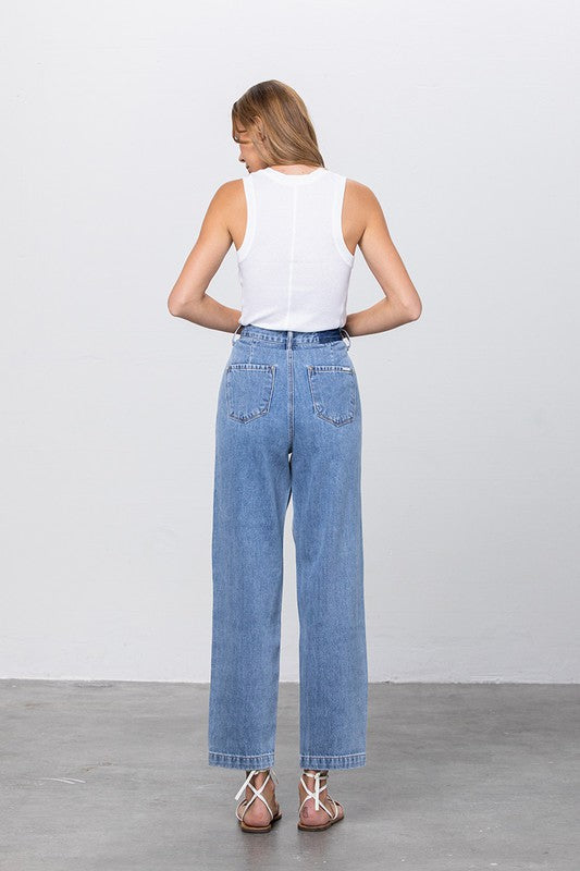 HI-WAIST SLOUCH JEANS MEDIUM by Denim Lab USA | Fleurcouture