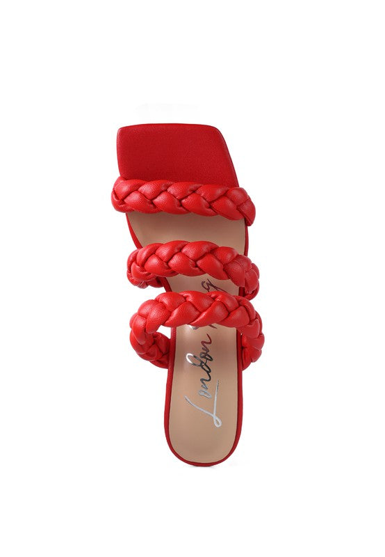 HIGH BAE POINTED HEEL BRAIDED SANDALS by Rag Company | Fleurcouture