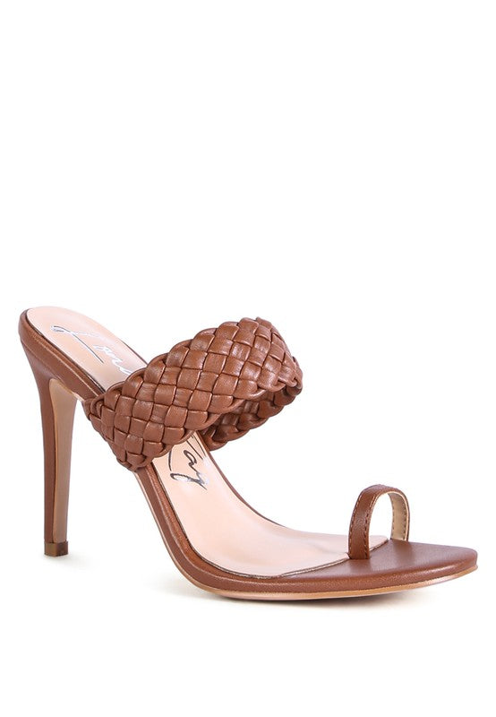 HIGH PERKS WOVEN STRAP TOE RING SANDALS Macchiato 6 by Rag Company | Fleurcouture