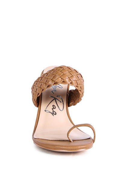 HIGH PERKS WOVEN STRAP TOE RING SANDALS by Rag Company | Fleurcouture