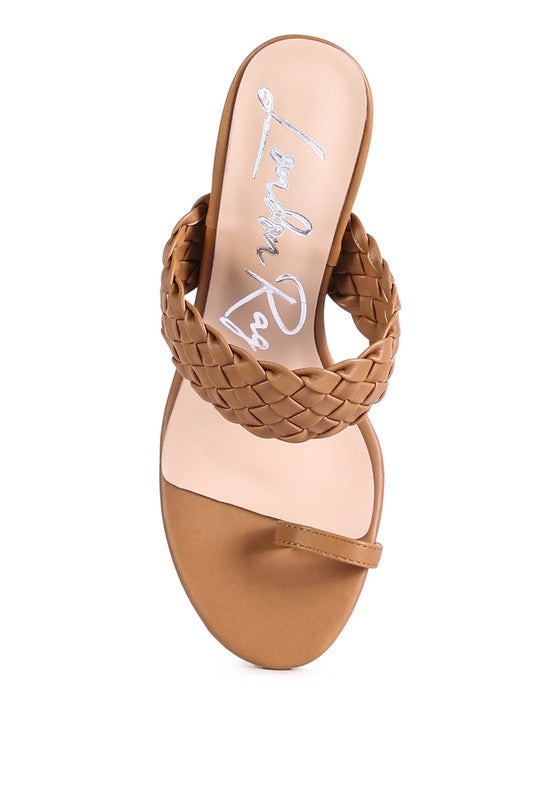 HIGH PERKS WOVEN STRAP TOE RING SANDALS by Rag Company | Fleurcouture