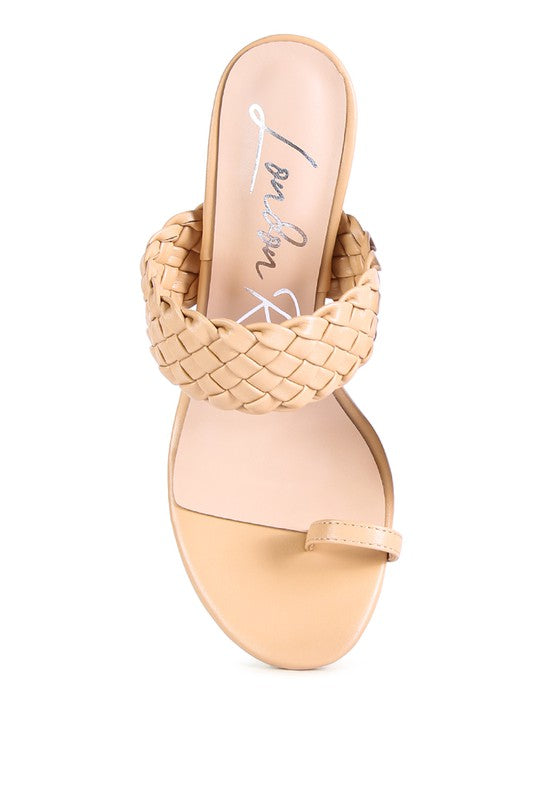 HIGH PERKS WOVEN STRAP TOE RING SANDALS by Rag Company | Fleurcouture