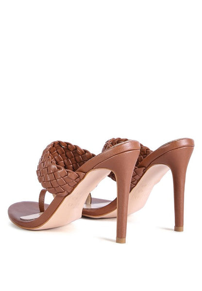 HIGH PERKS WOVEN STRAP TOE RING SANDALS by Rag Company | Fleurcouture