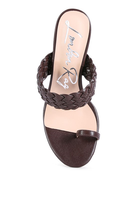 HIGH PERKS WOVEN STRAP TOE RING SANDALS by Rag Company | Fleurcouture