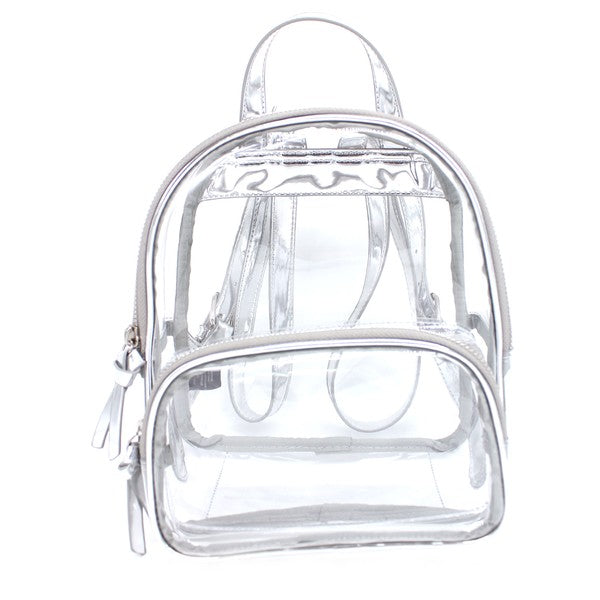 HIGH QUALITY PVC CLEAR BACKPACK SILVER/ SVCL Os by Bella Chic | Fleurcouture