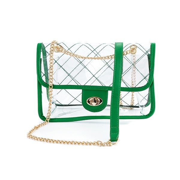 HIGH QUALITY QUILTED CLEAR PVC BAG Os by Bella Chic | Fleurcouture