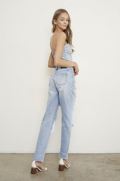 HIGH RISE BAGGY JEANS LIGHT by Insane Gene | Fleurcouture