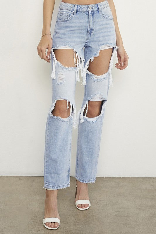 HIGH RISE BAGGY JEANS LIGHT by Insane Gene | Fleurcouture