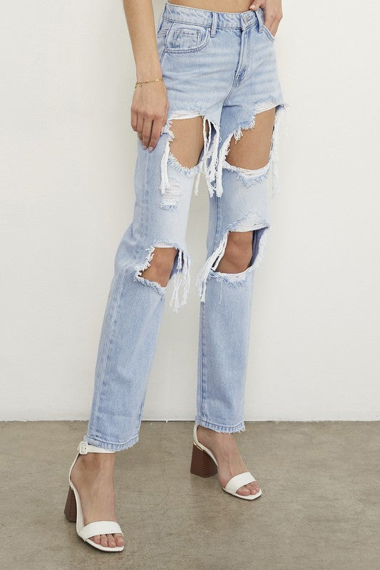 HIGH RISE BAGGY JEANS LIGHT by Insane Gene | Fleurcouture