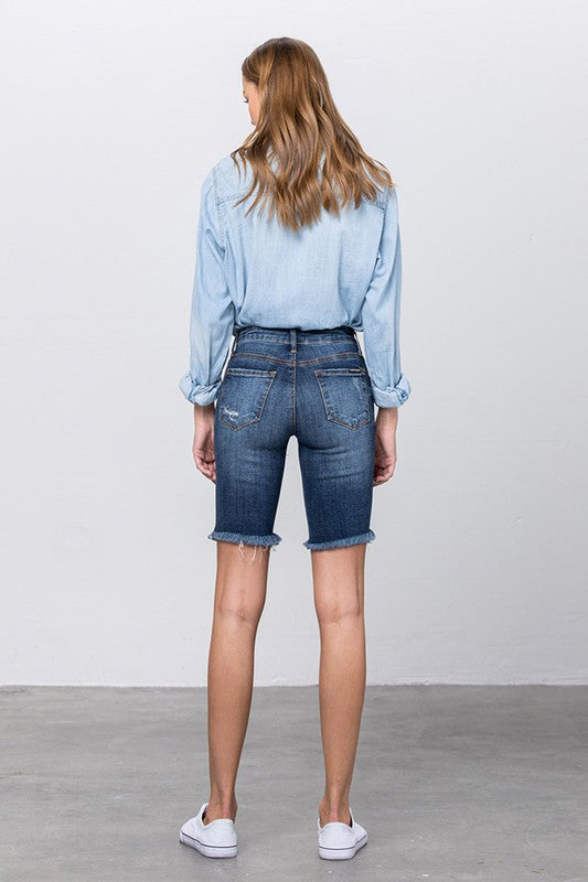 HIGH RISE BERMUDA SHORTS DARK by Insane Gene | Fleurcouture