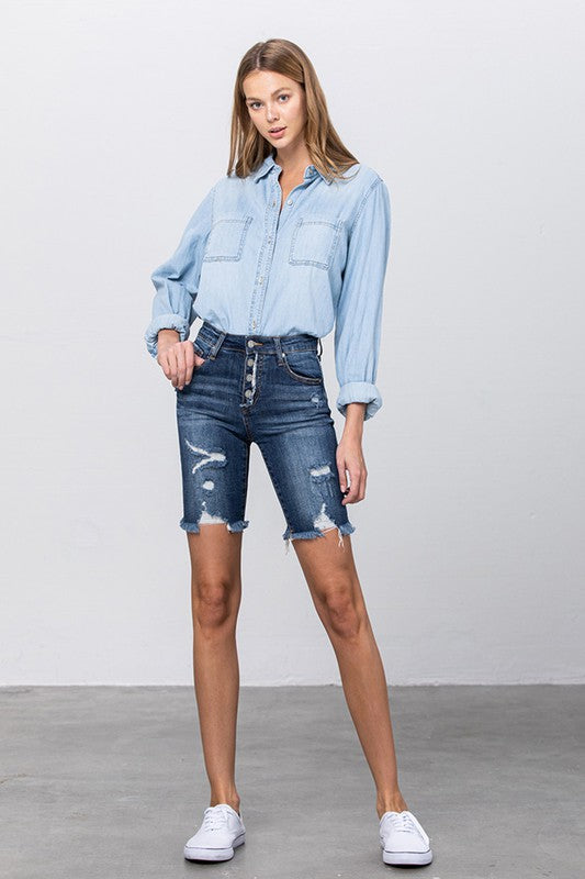 HIGH RISE BERMUDA SHORTS DARK S by Insane Gene | Fleurcouture