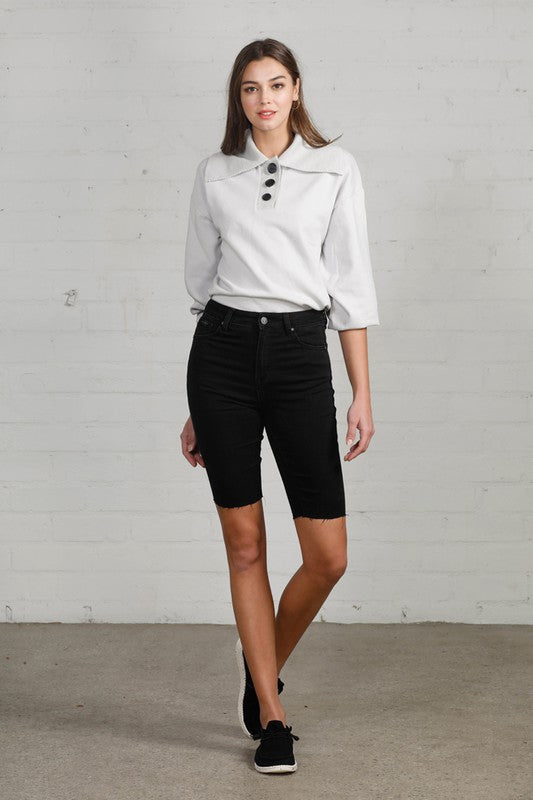 HIGH RISE BIKE SHORTS BLACK L by Insane Gene | Fleurcouture