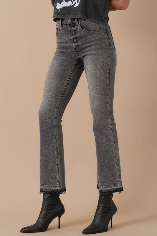 HIGH RISE CROP BOOT DENIM MEDIUM GREY by Insane Gene | Fleurcouture