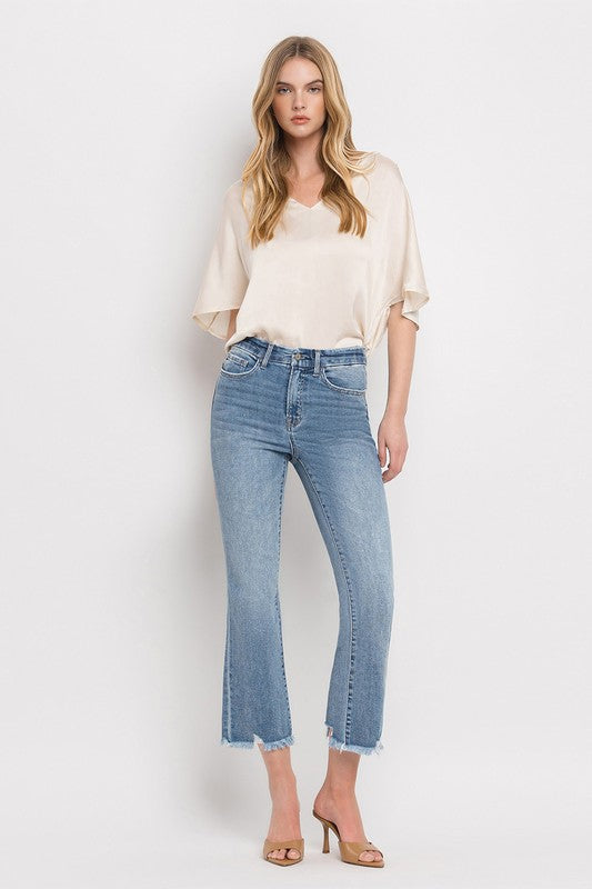 High Rise Crop Flare Jeans MERCIFUL by VERVET by Flying Monkey | Fleurcouture