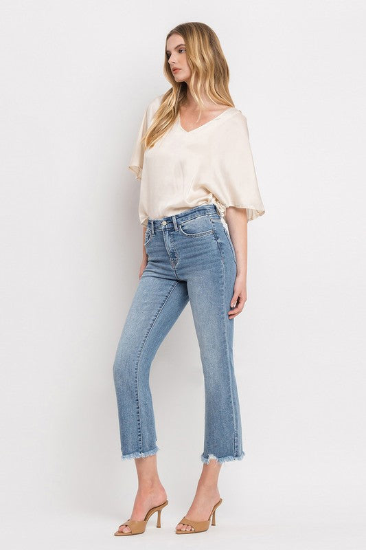 High Rise Crop Flare Jeans MERCIFUL by VERVET by Flying Monkey | Fleurcouture