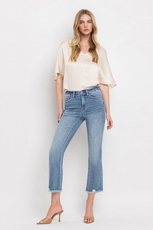 High Rise Crop Flare Jeans MERCIFUL by VERVET by Flying Monkey | Fleurcouture