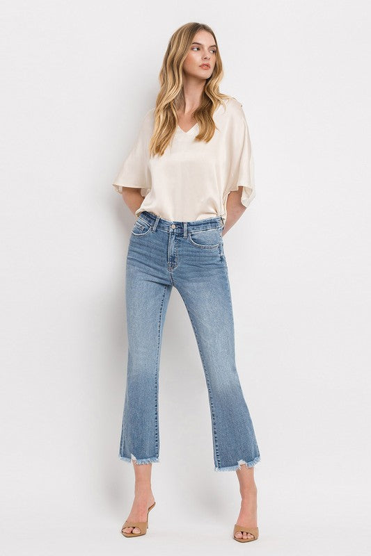 High Rise Crop Flare Jeans MERCIFUL by VERVET by Flying Monkey | Fleurcouture