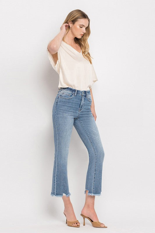 High Rise Crop Flare Jeans MERCIFUL by VERVET by Flying Monkey | Fleurcouture