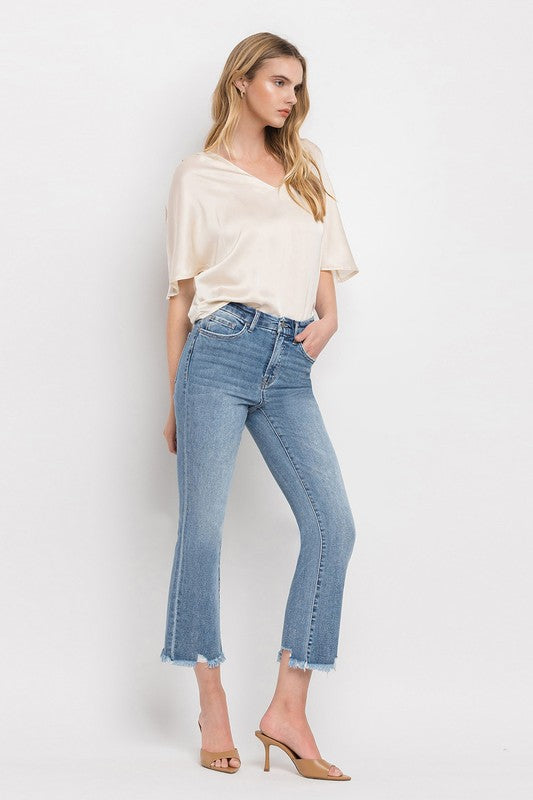 High Rise Crop Flare Jeans MERCIFUL by VERVET by Flying Monkey | Fleurcouture