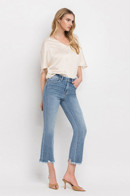 High Rise Crop Flare Jeans MERCIFUL by VERVET by Flying Monkey | Fleurcouture