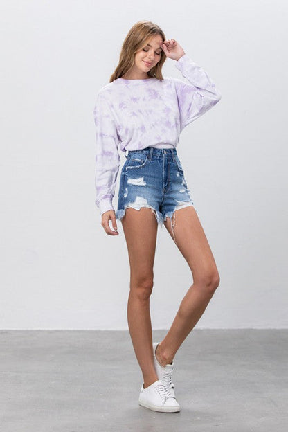 High Rise Denim Shorts MEDIUM by Denim Lab USA | Fleurcouture